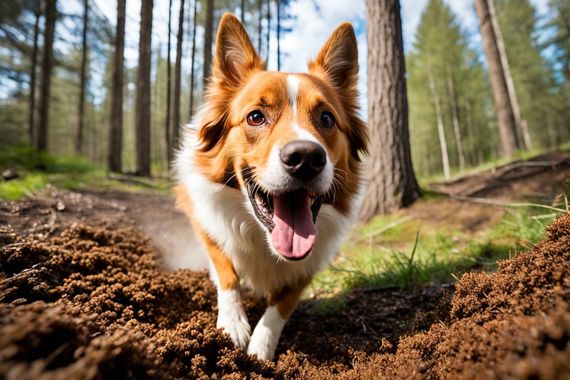 dog rolling in fox poo